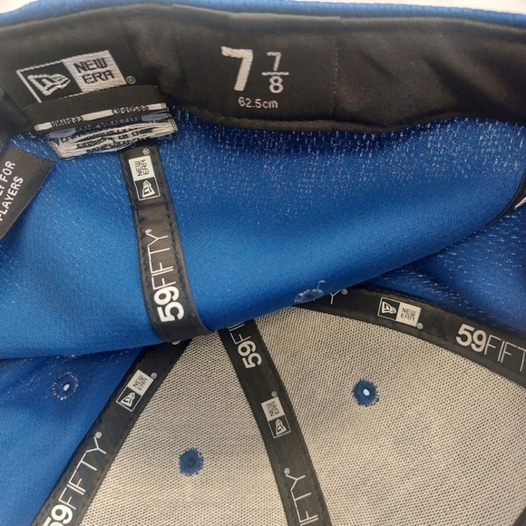 59Fifty New Era Size 7 7/8 New York Mets Fitted Hat Cap Blue Orange - Picture 6 of 6